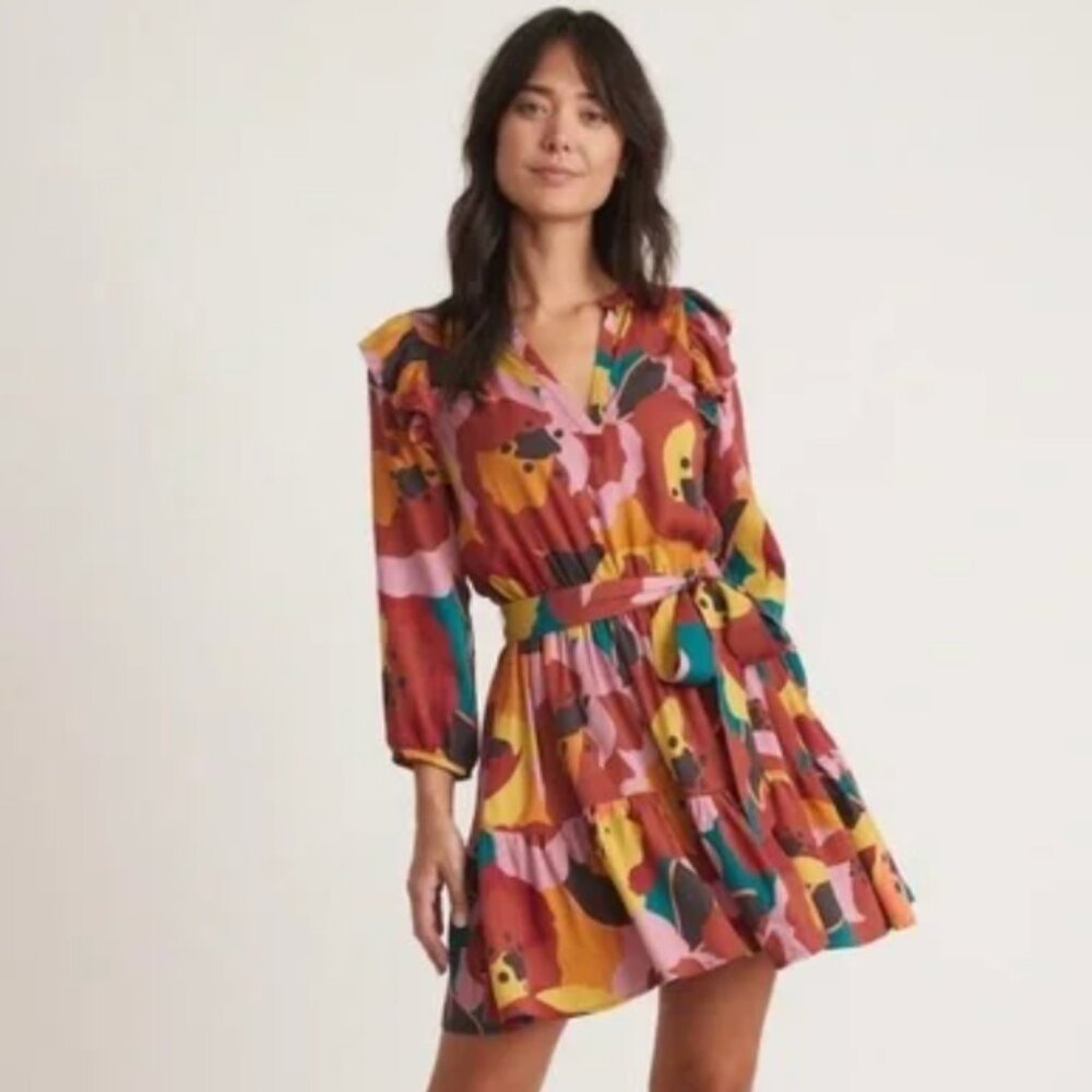 Marine Layer Size L Elise Mini Dress in Exploded Floral Print